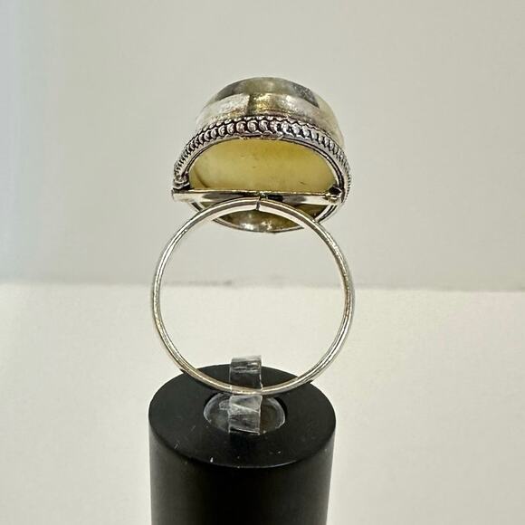 💕 Calcite gemstone silver plated hand made ring size 9.5 - Picture 3 of 8